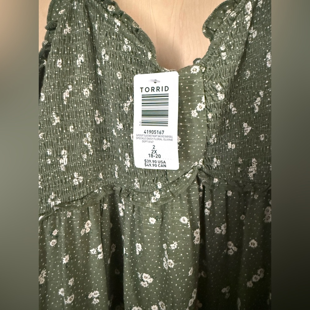 Torrid Olive Floral Dress - Picture 2 of 3